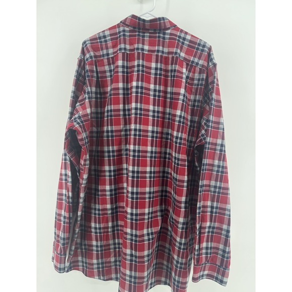 LL Bean  Shirt 2XL Tall Cotton Plaid Button Up Slightly Fitted  Wrinkle Free - Picture 5 of 8
